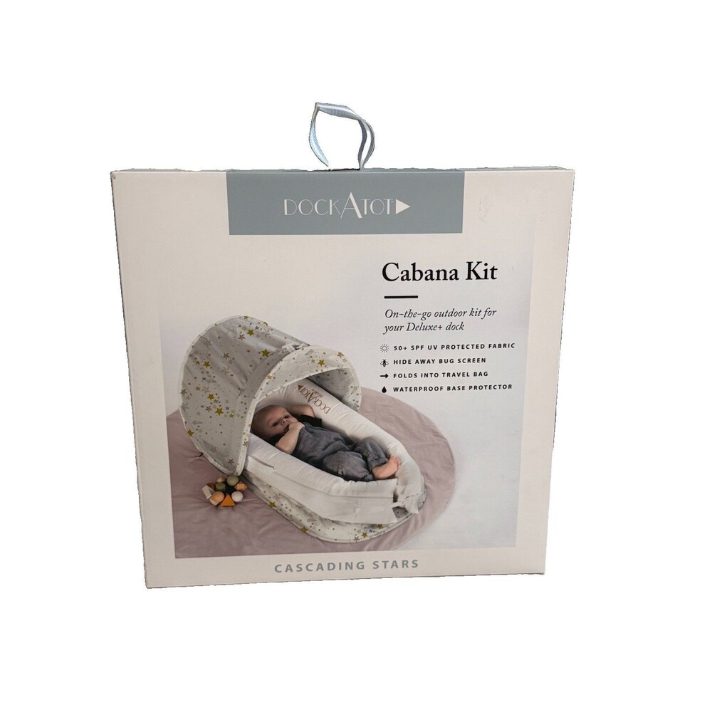 Dock A Tot Deluxe Plus Cabana Kit Cover Cascading Stars baby lounging New